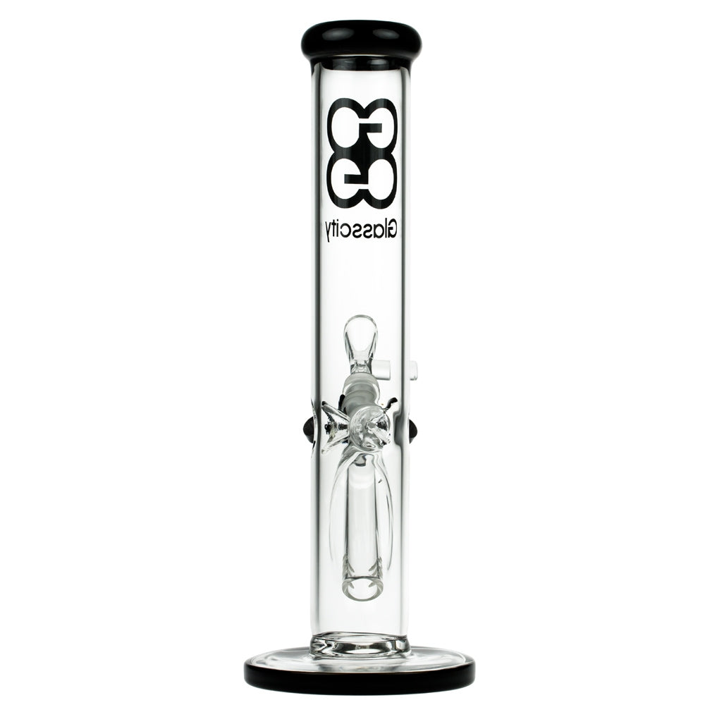 Glasscity Straight Cylinder Ice Bong | 10 Inch - Back View 