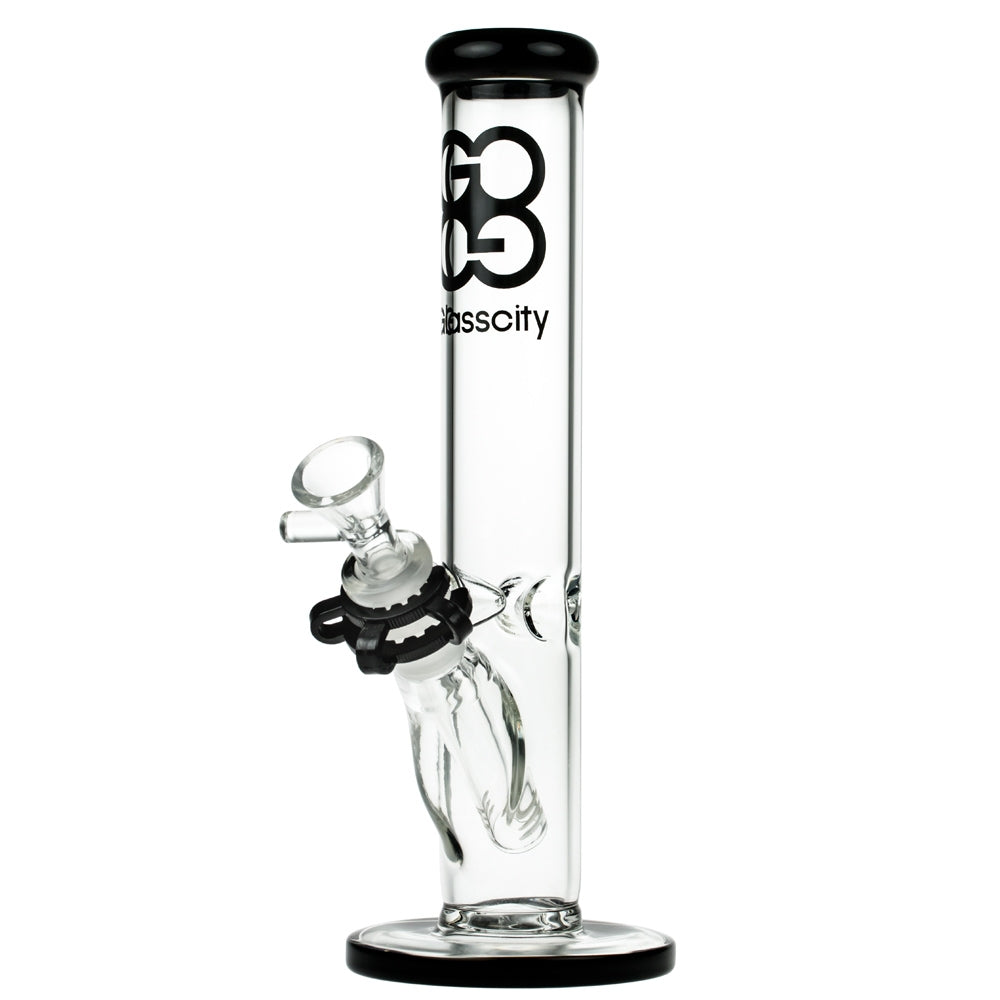 Glasscity Straight Cylinder Ice Bong | 10 Inch - Side View 2