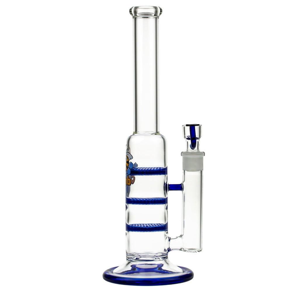 Black Leaf Glass Bong with Triple HoneyComb Disc Perc | 32cm - Side View 6