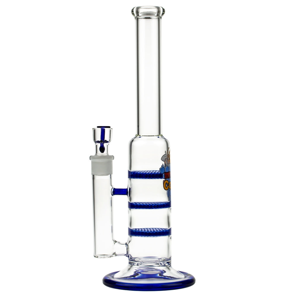 Black Leaf Glass Bong with Triple HoneyComb Disc Perc | 32cm - Side View 3