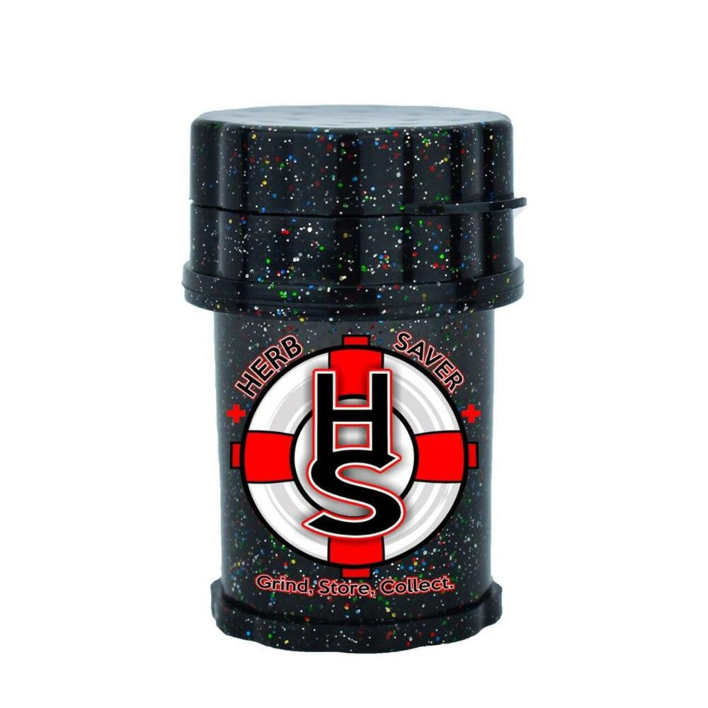 HerbSaver Grinder and Storage Container | Mini | Black Glitter