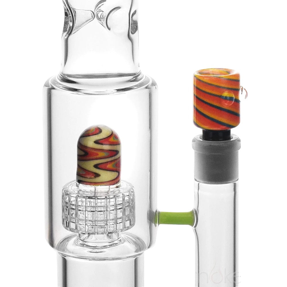 High Society Gemini Premium Wig Wag Bong | Green | close view