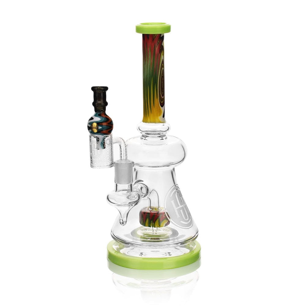 High Society Pegasi Premium Wig Wag Bong | Green | with banger