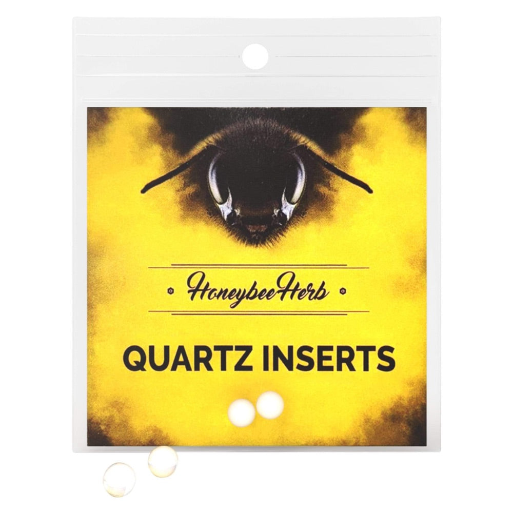 Honeybee Herb Quartz Inserts Honey Pearls | 2 Pack | Glow in the Dark