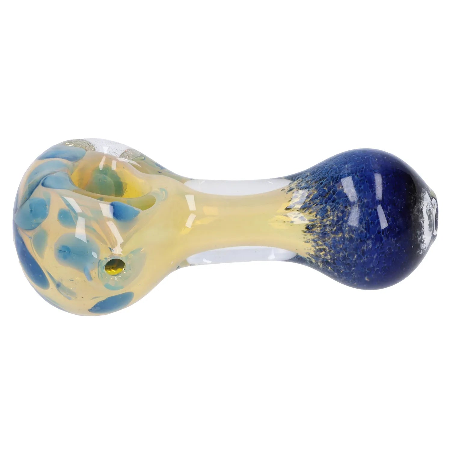 Gold and Frit Spoon Pipe - 4 in