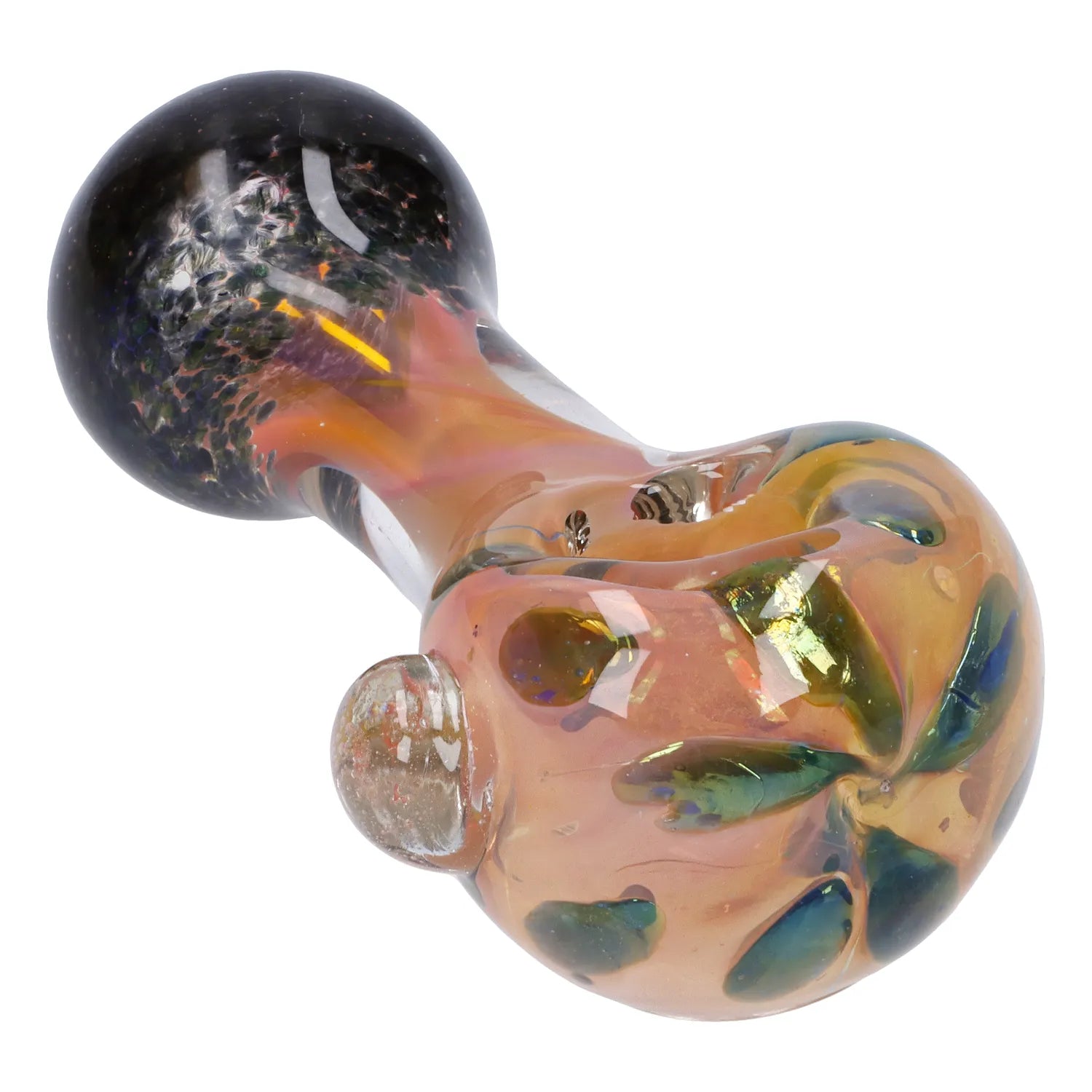 Gold and Frit Spoon Pipe - 4 in