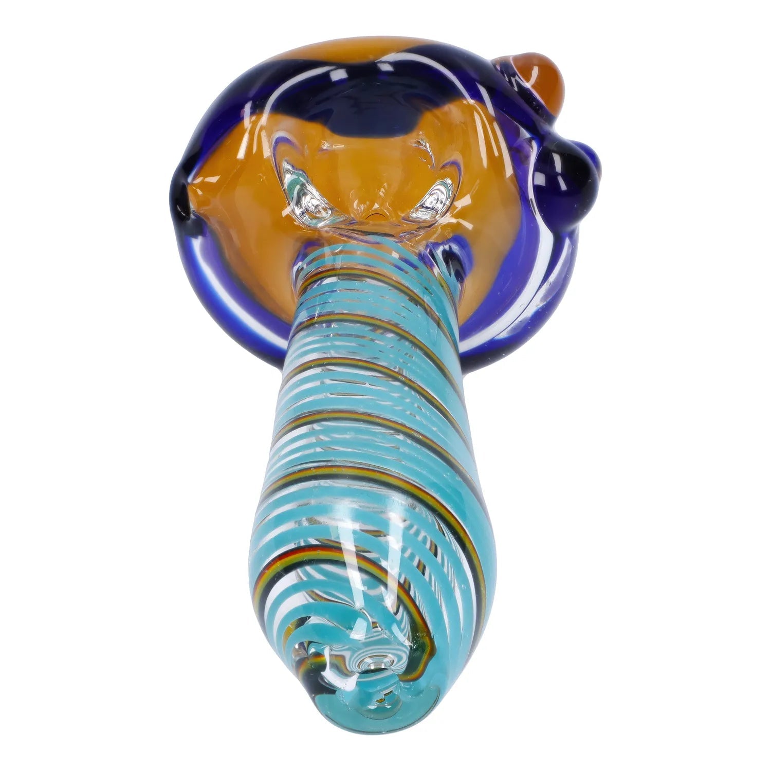 Swirling Double Blown Spoon Pipe - 4.5 in