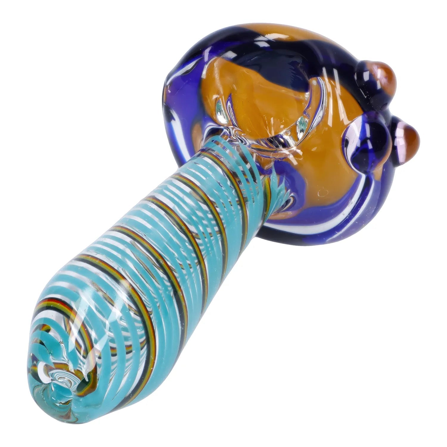 Swirling Double Blown Spoon Pipe - 4.5 in