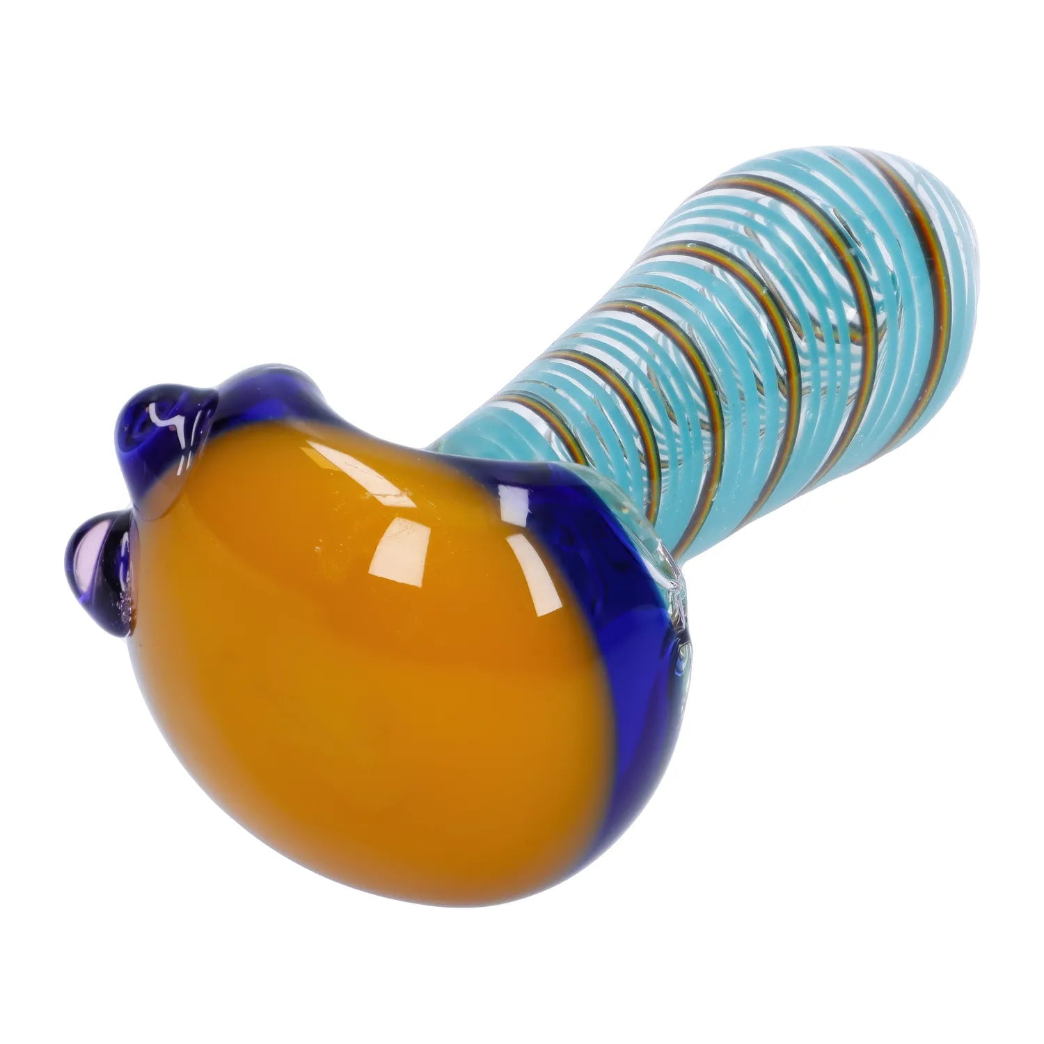 Swirling Double Blown Spoon Pipe - 4.5 in