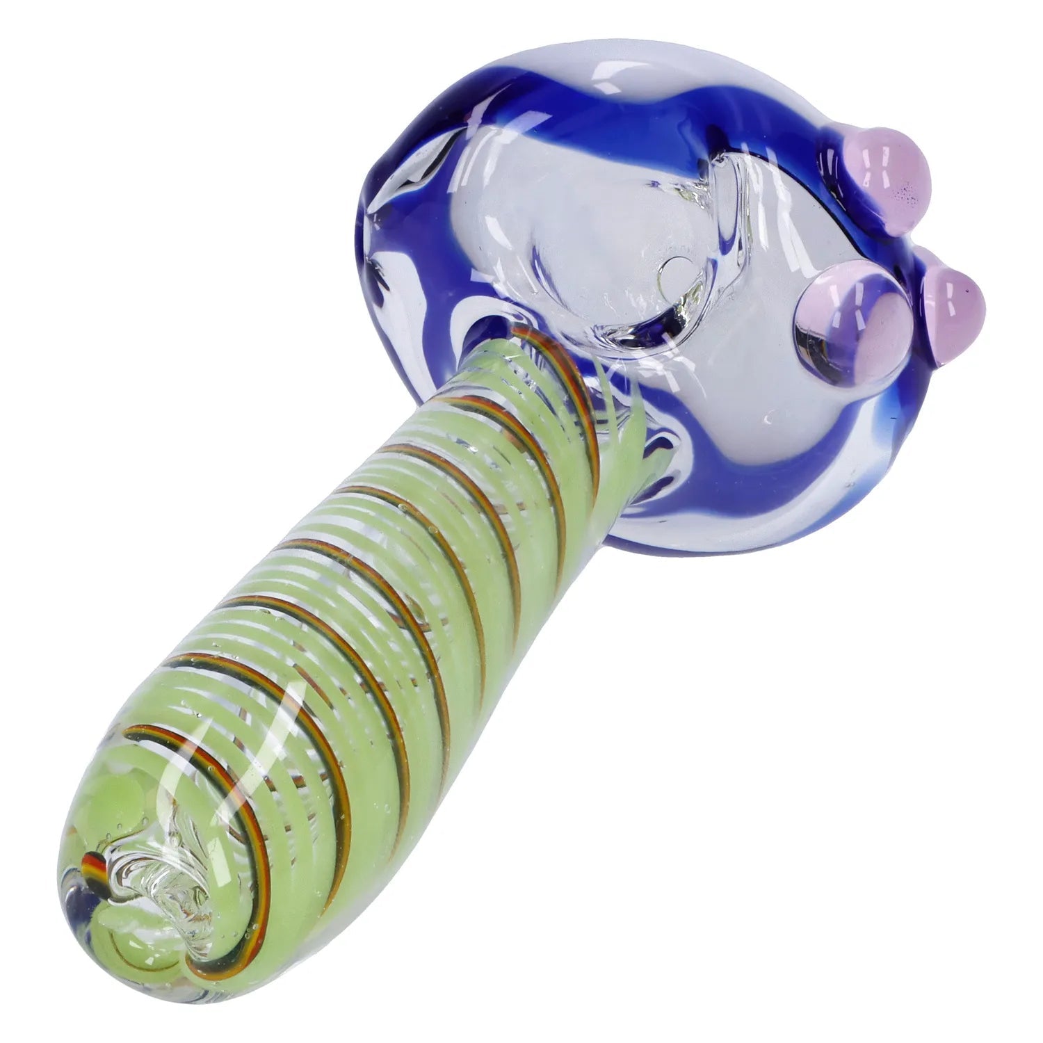Swirling Double Blown Spoon Pipe - 4.5 in
