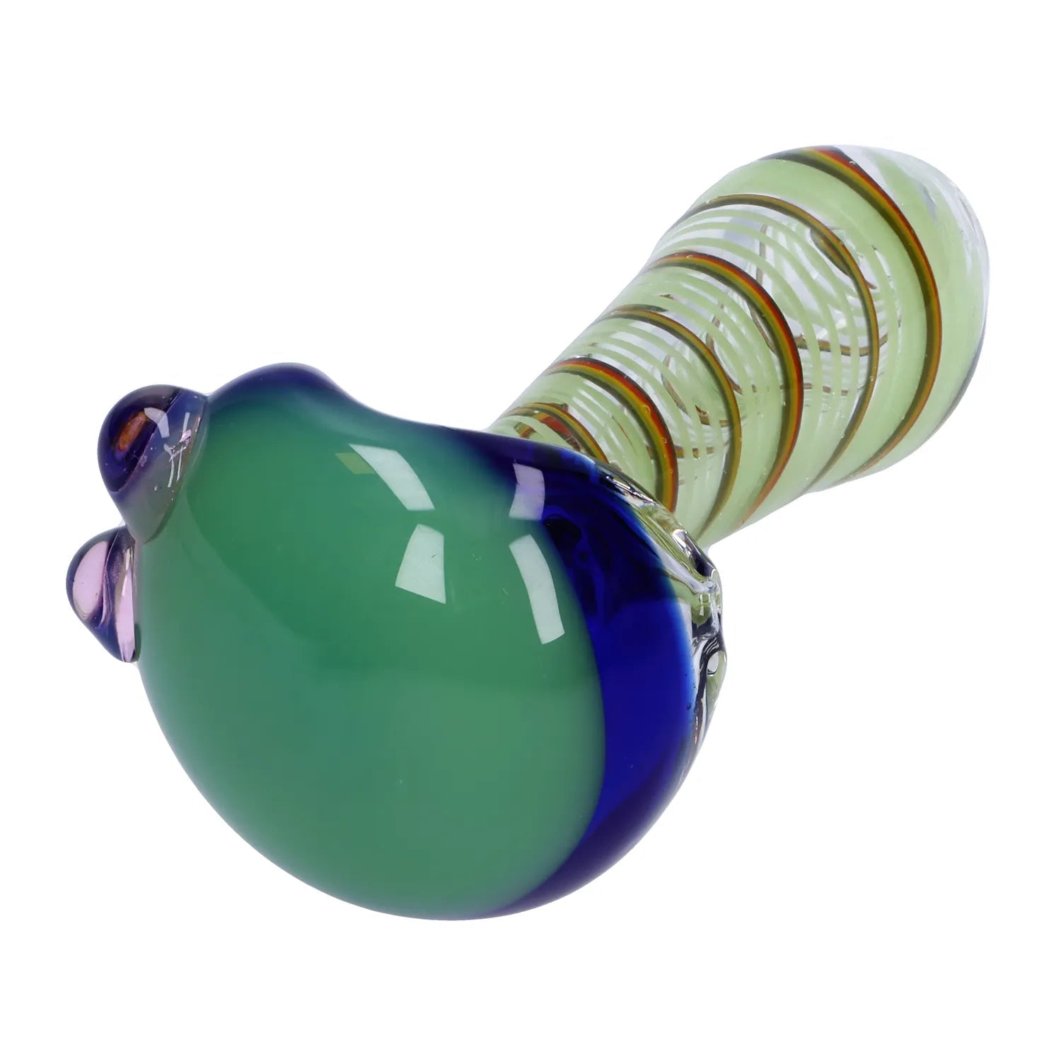 Swirling Double Blown Spoon Pipe - 4.5 in