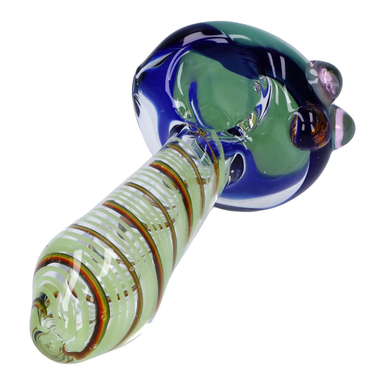 Swirling Double Blown Spoon Pipe - 4.5 in