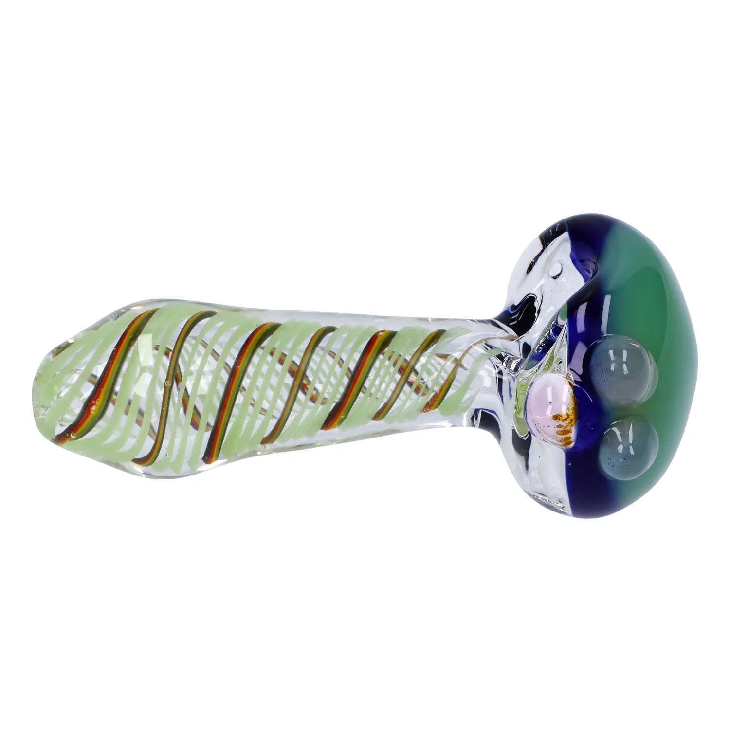 Swirling Double Blown Spoon Pipe - 4.5 in