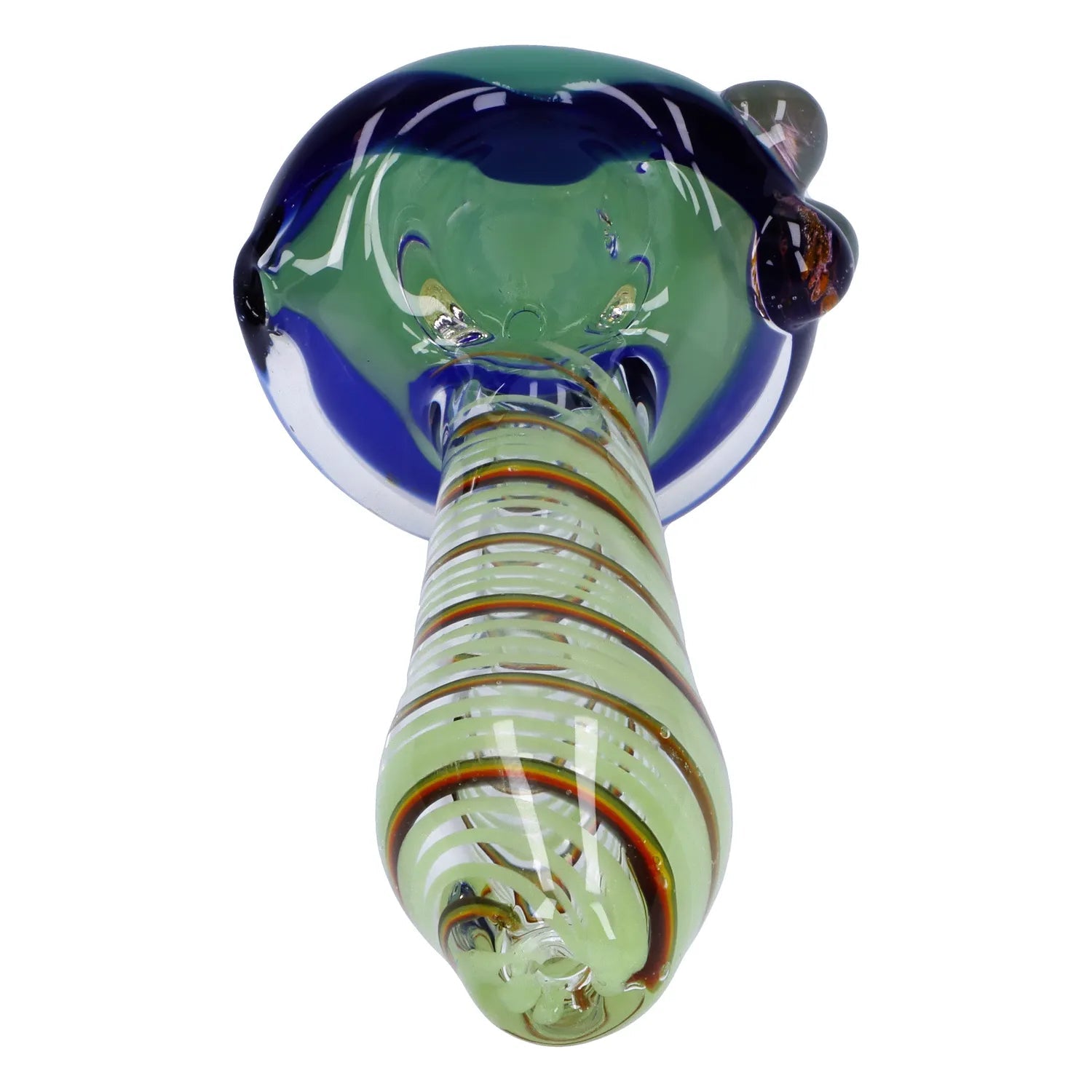 Swirling Double Blown Spoon Pipe - 4.5 in