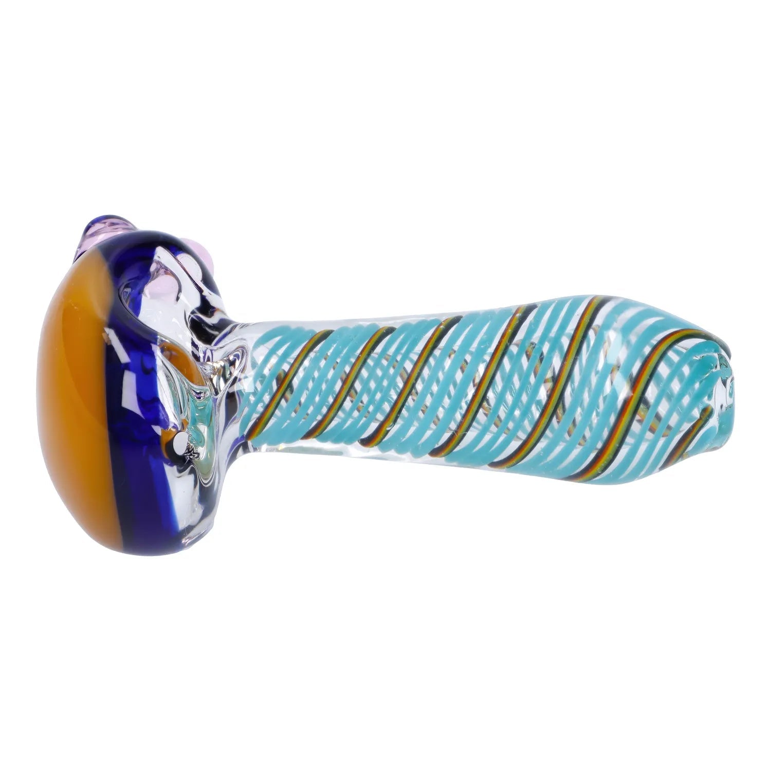 Swirling Double Blown Spoon Pipe - 4.5 in