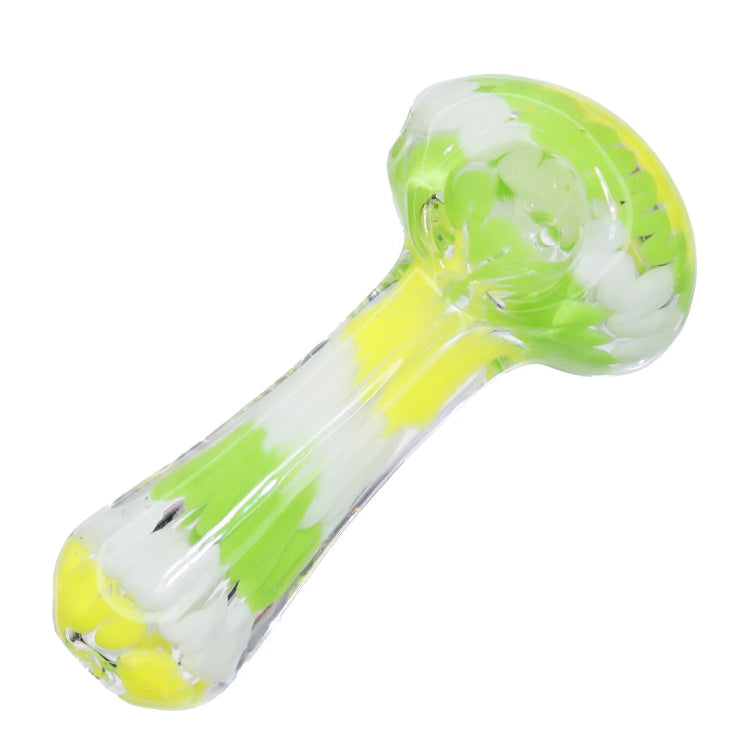 GC Fancy Multi-Color Striped Glass Spoon Pipe - 5 in.
