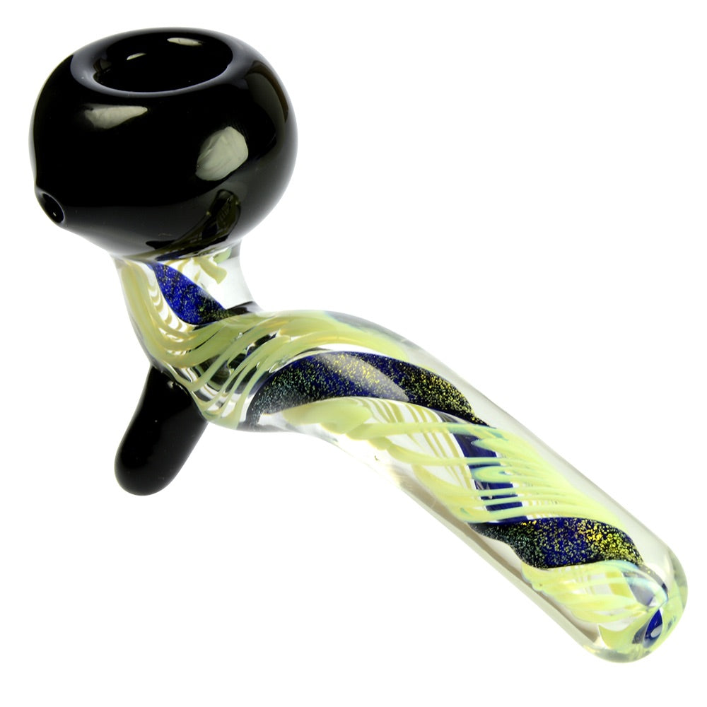 LA Pipes Mini Sherlock with Slyme Cane and Dichro | Green