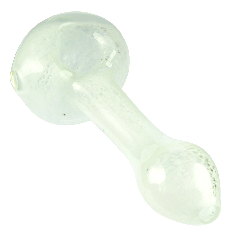 Glassheads Spoon Pipe with Scatter Frit - White - Top View Left 