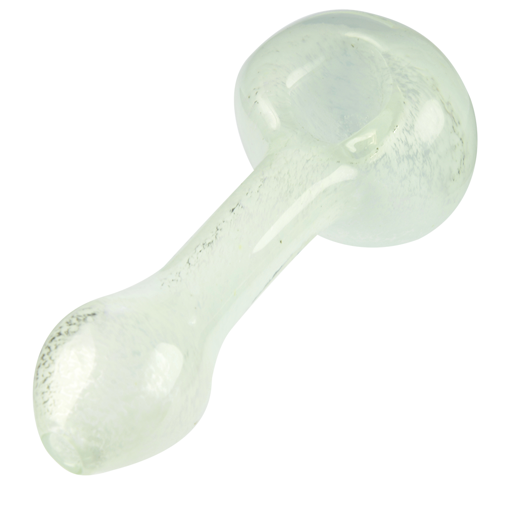Glassheads Spoon Pipe with Scatter Frit - White - Top View Right 