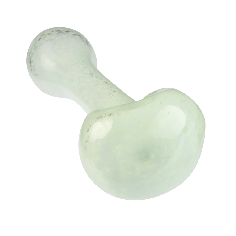 Glassheads Spoon Pipe with Scatter Frit - White - Front View 