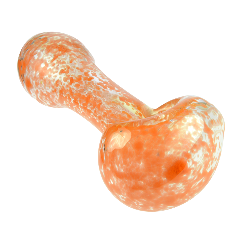 Glassheads Spoon Pipe with Scatter Frit - Orange - Front View 