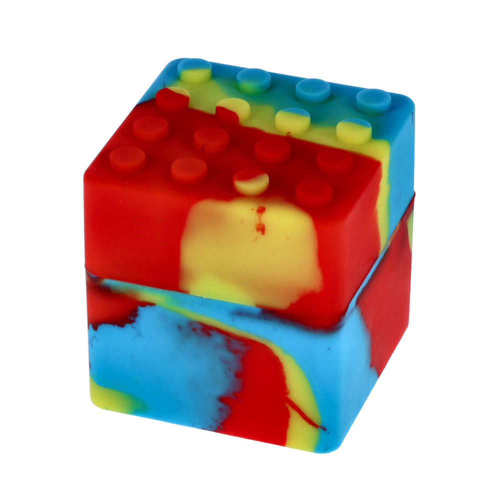 Budder Buddy Silicone Cube Stash Container | Red/Yellow/Blue - Top View 