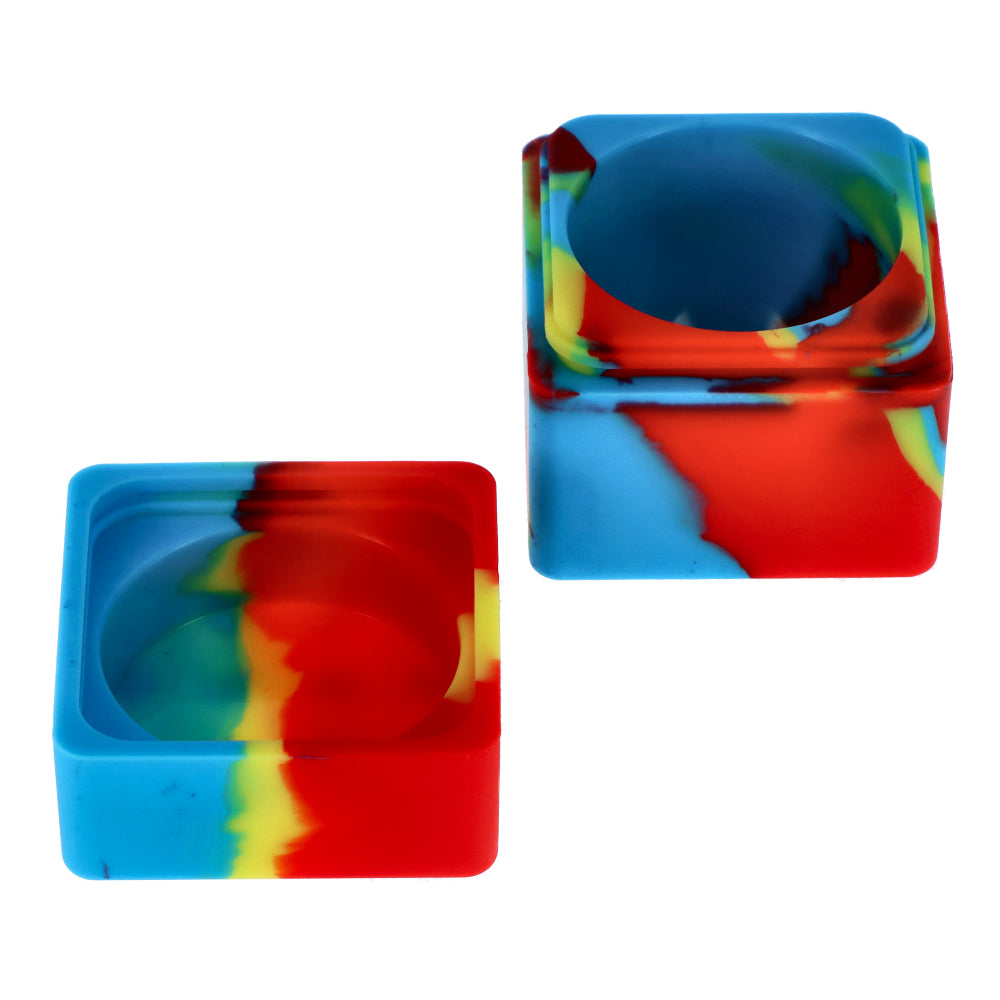 Budder Buddy Silicone Cube Stash Container | Red/Yellow/Blue | Inside view 1