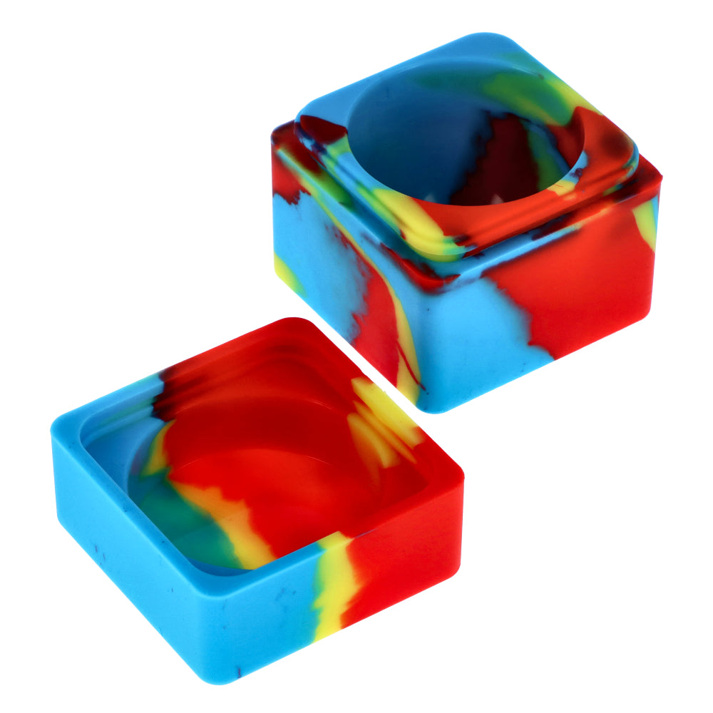 Budder Buddy Silicone Cube Stash Container | Red/Yellow/Blue | Inside view 2