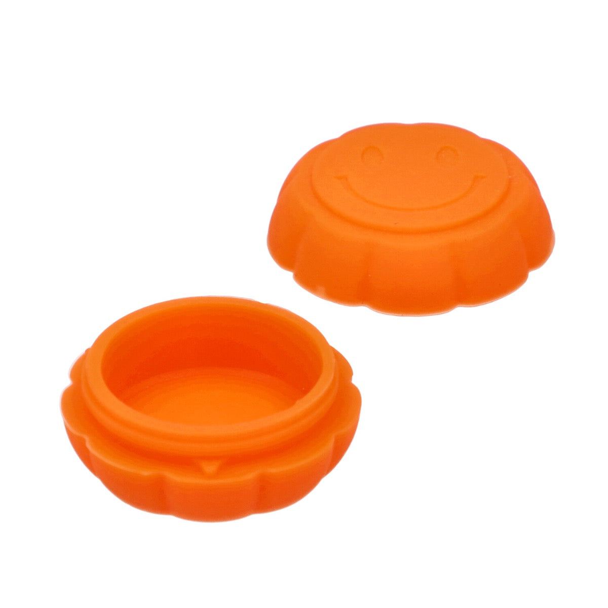 Silicone Smiley Pumpkin Stash Container | 6ml | Orange | inside view