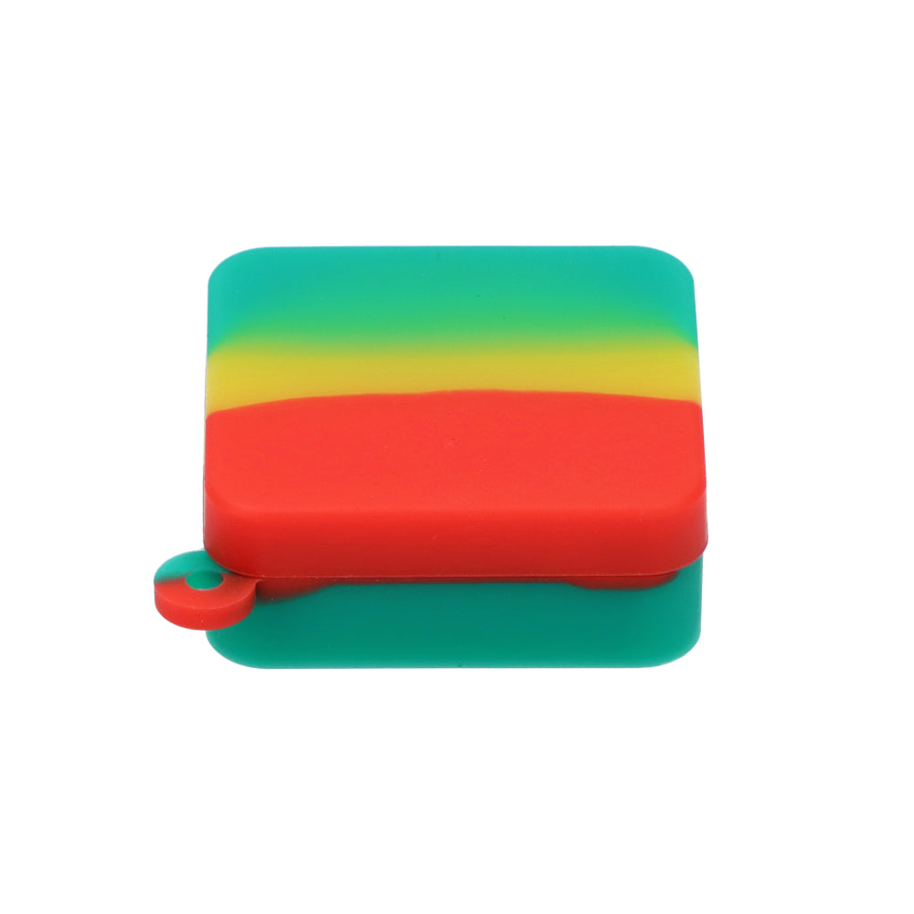 Silicone Square Keychain Stash Container | 9ml | Rasta