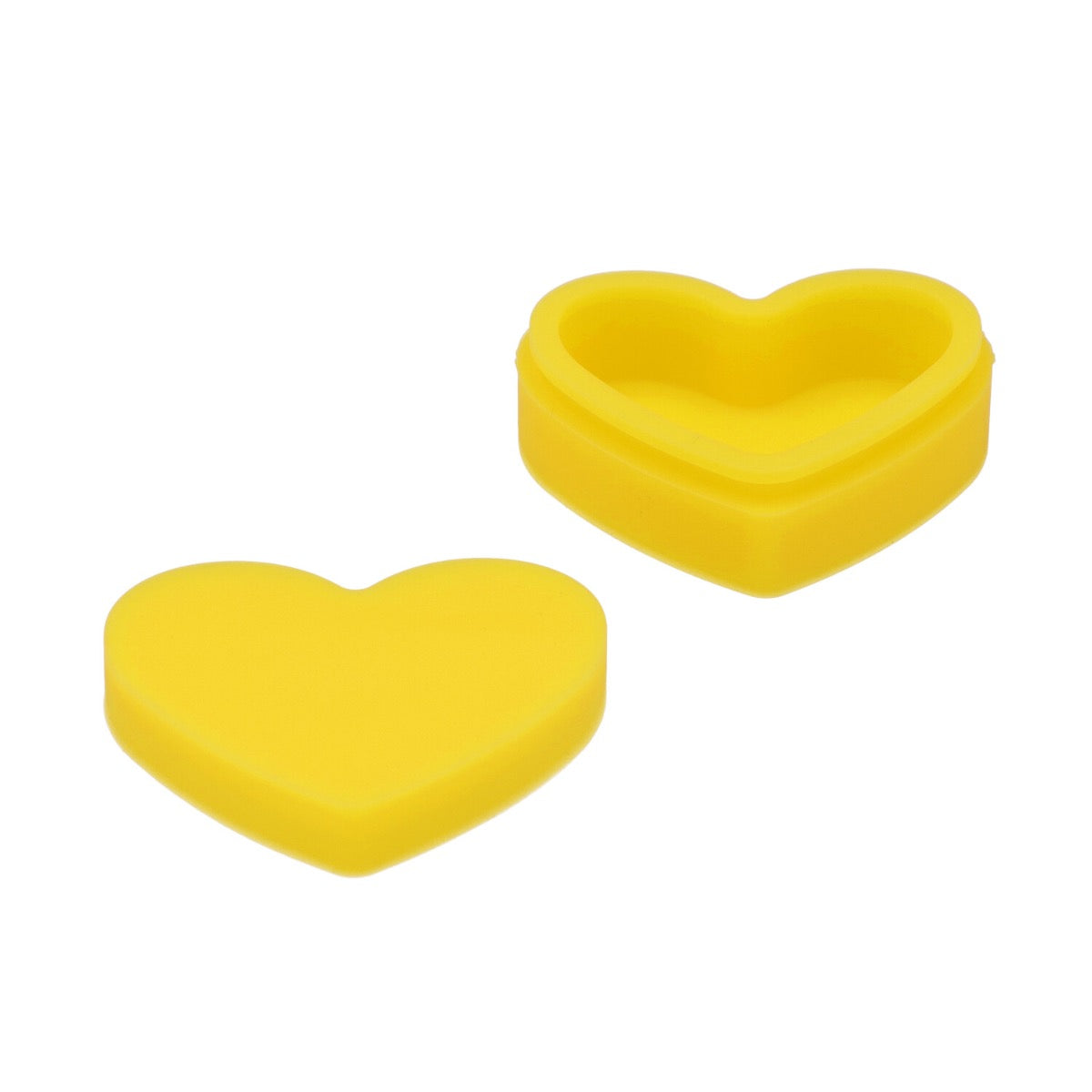 Silicone Heart Stash Container | 18ml | Yellow | inside view