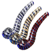 GC Striated Two Tone Bubbly Glass Long Pipe