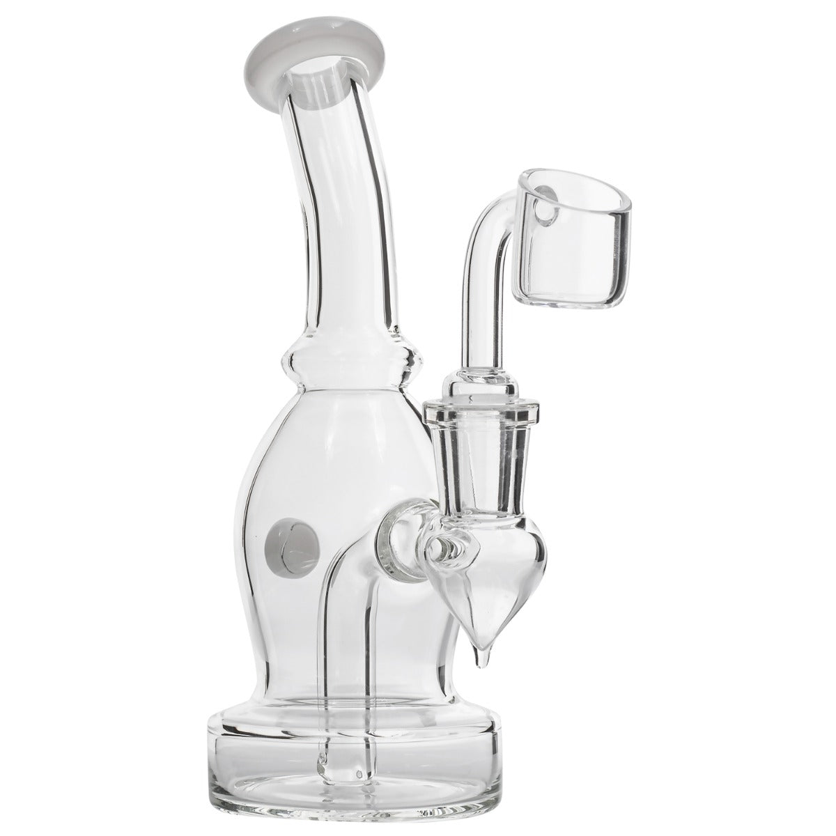 Dewdrop Curved Body Dab Rig with Colored Accents | Frost