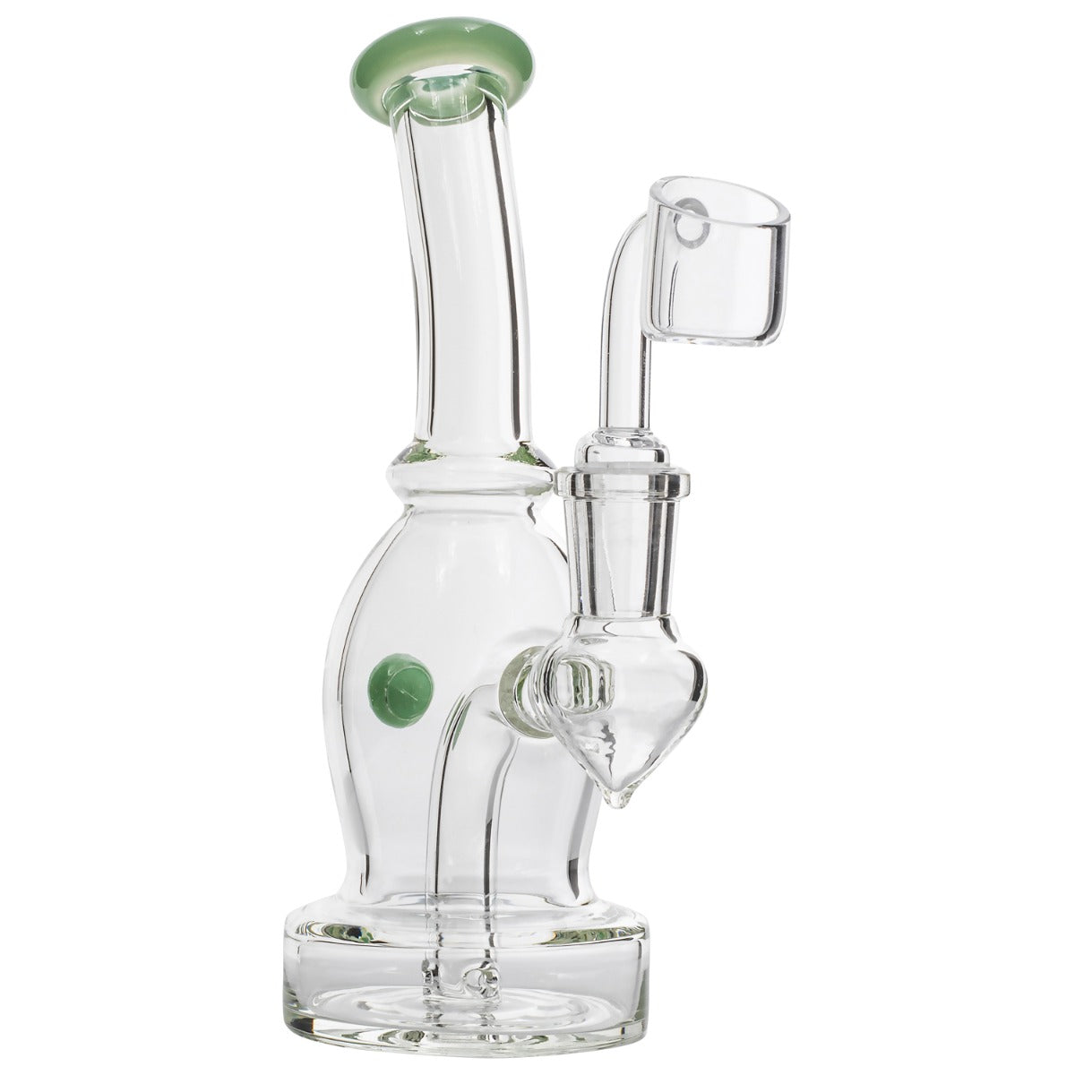Dewdrop Curved Body Dab Rig with Colored Accents | Sage