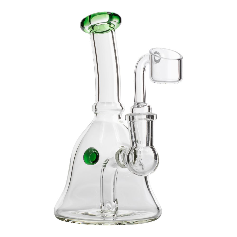For Whom the Bell Tolls Bell Dab Rig with Colored Marble and Accents | Emerald