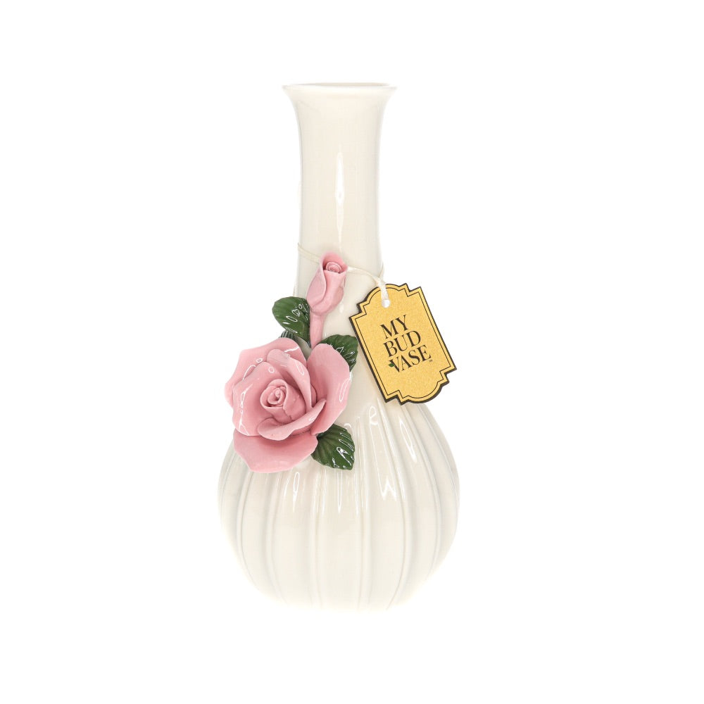 My Bud Vase Rose Porcelain Vase Water Pipe | Pink | side view 3