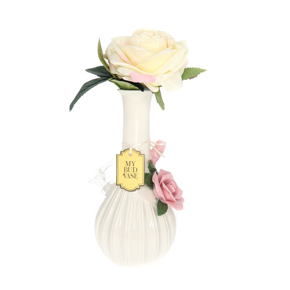 My Bud Vase Rose Porcelain Vase Water Pipe | Pink | side view 2