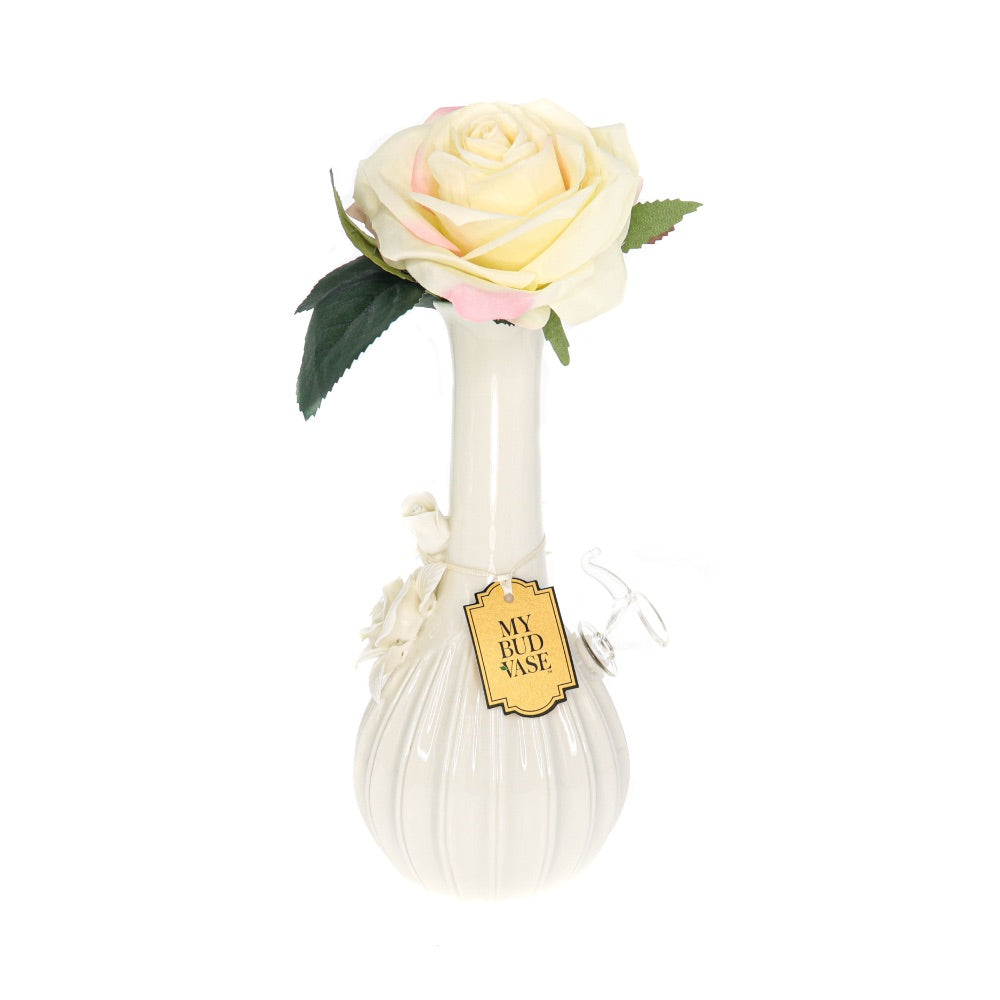 My Bud Vase Rose Porcelain Vase Water Pipe | Ivory | side view 1