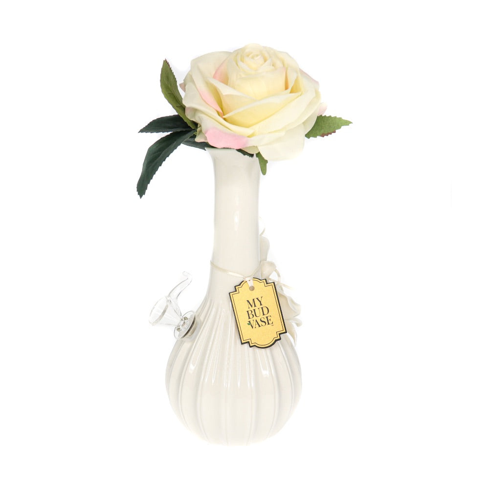 My Bud Vase Rose Porcelain Vase Water Pipe | Ivory | side view 2