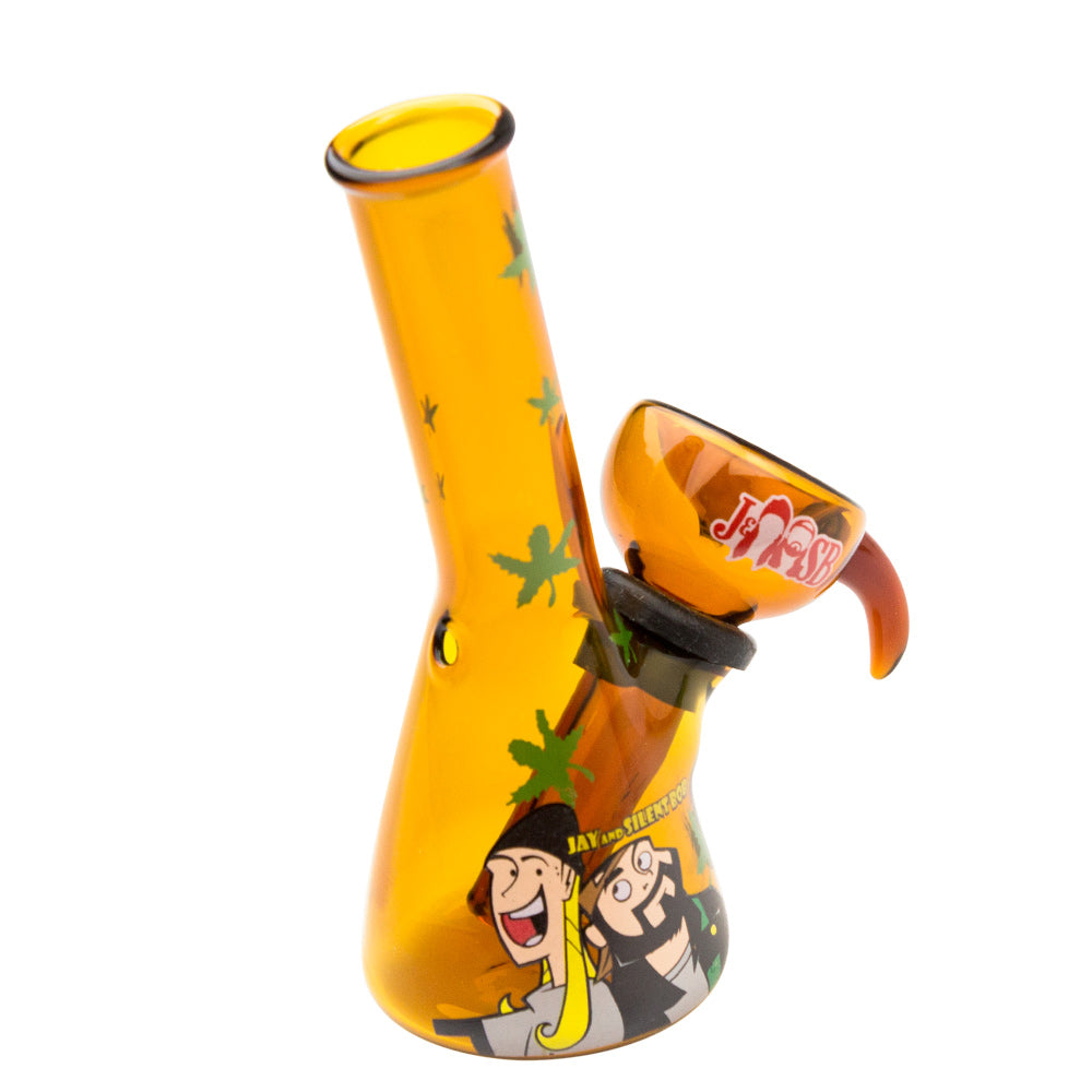 Jay and Silent Bob Mini Beaker Base Bong | Jay & Silent Bob | Orange - Back View 