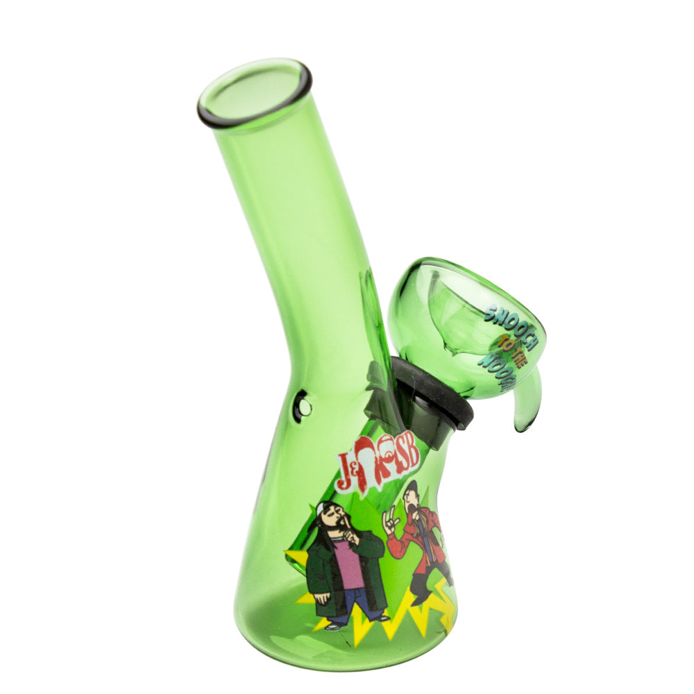 Jay and Silent Bob Mini Beaker Base Bong | Snooch to the Nooch | Green - Back View 