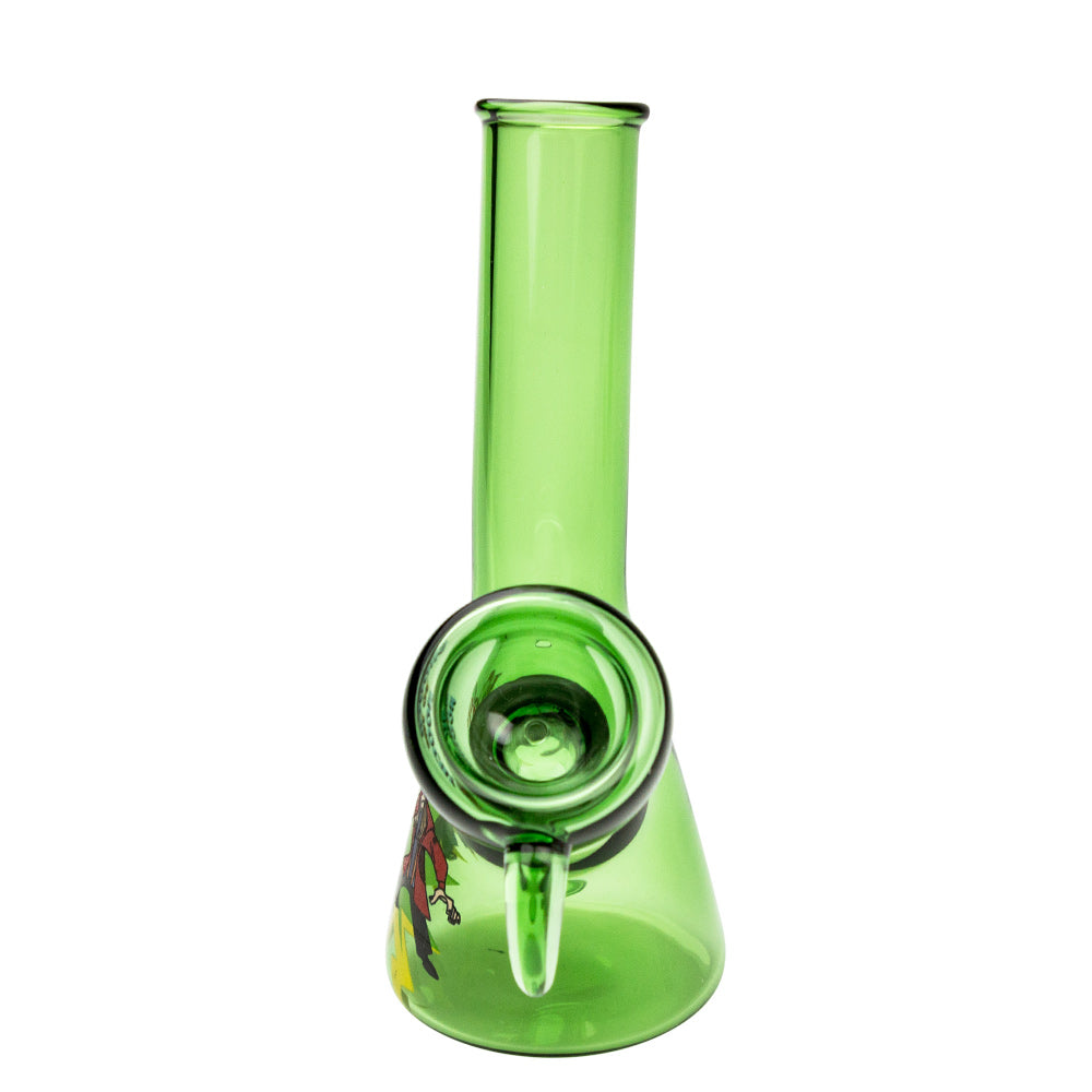 Jay and Silent Bob Mini Beaker Base Bong | Snooch to the Nooch | Green - Front View 