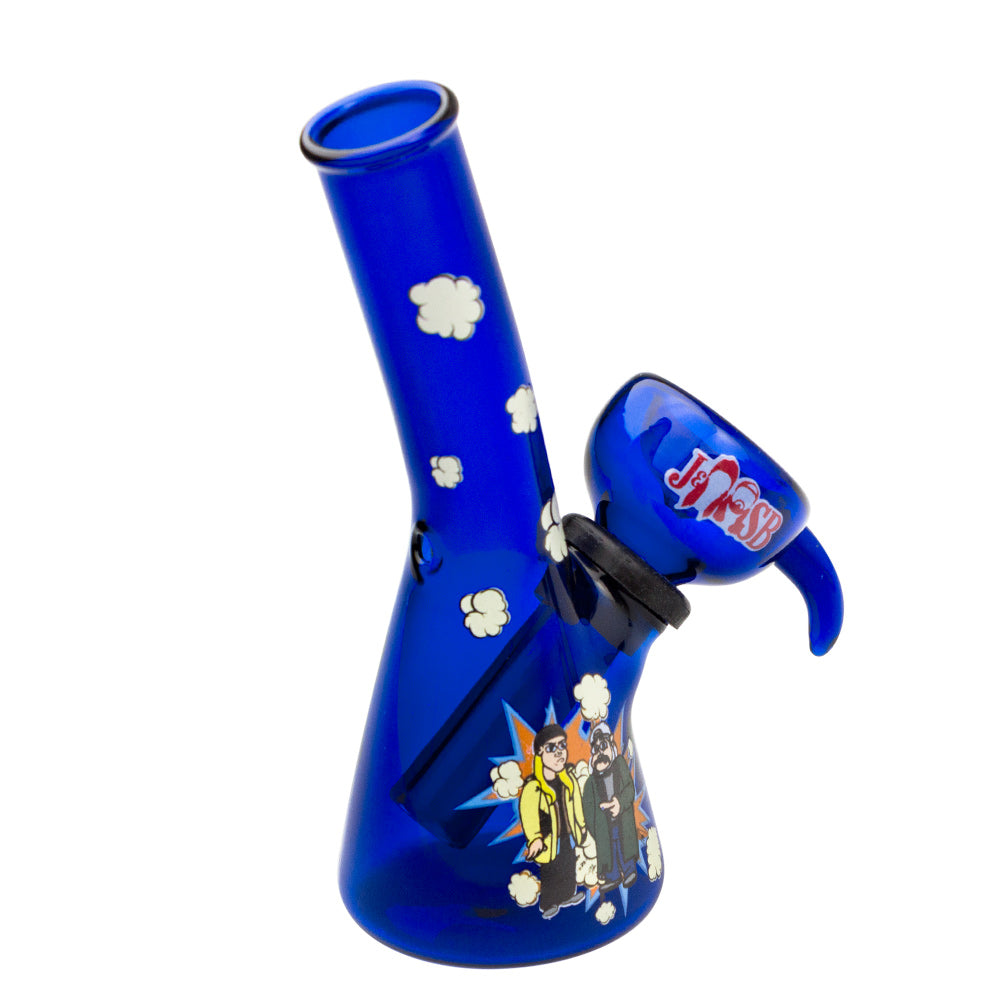 Jay and Silent Bob Mini Beaker Base Bong | Jay & Silent Bob | Blue - Back View 