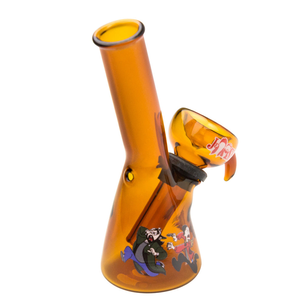 Jay and Silent Bob Mini Beaker Base Bong | Jay & Silent Bob | Amber - Back View 