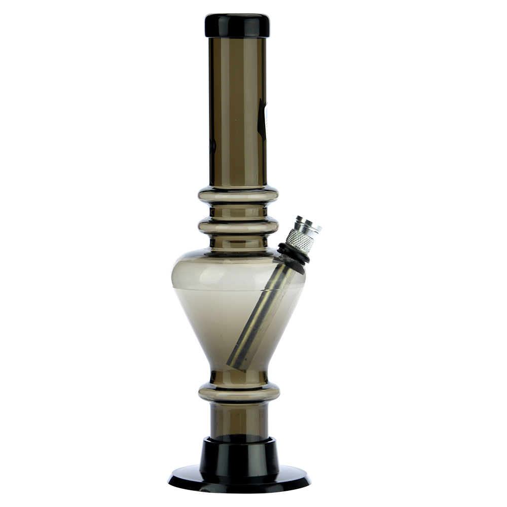 Acrylic Straight Vase Bong with Carb Hole and Marias | Black - Side view 4