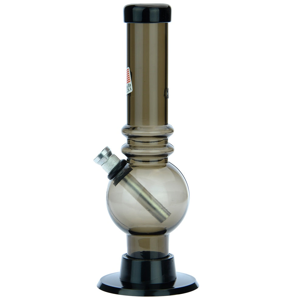 Acrylic Straight Bubble Base Mini Bong with Marias | Black - Side View 3