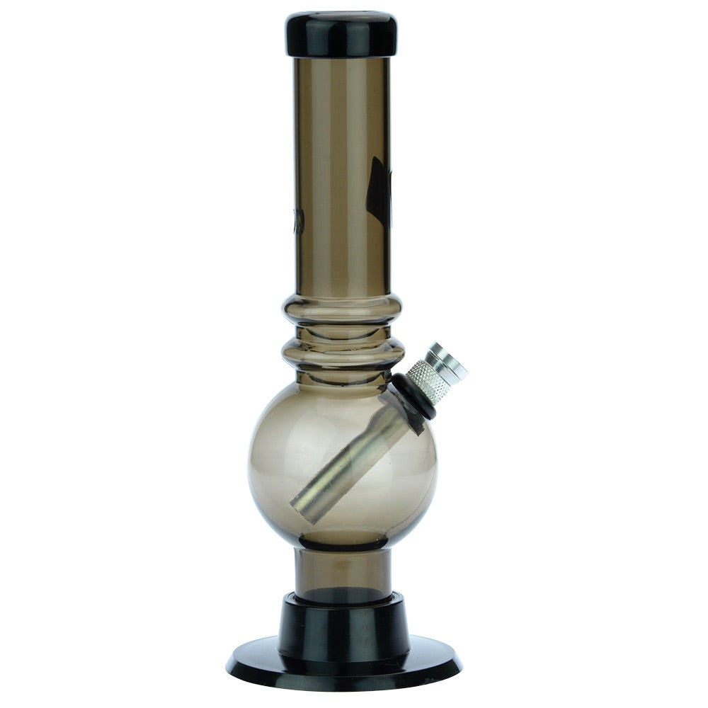 Acrylic Straight Bubble Base Mini Bong with Marias | Black - Side View 4