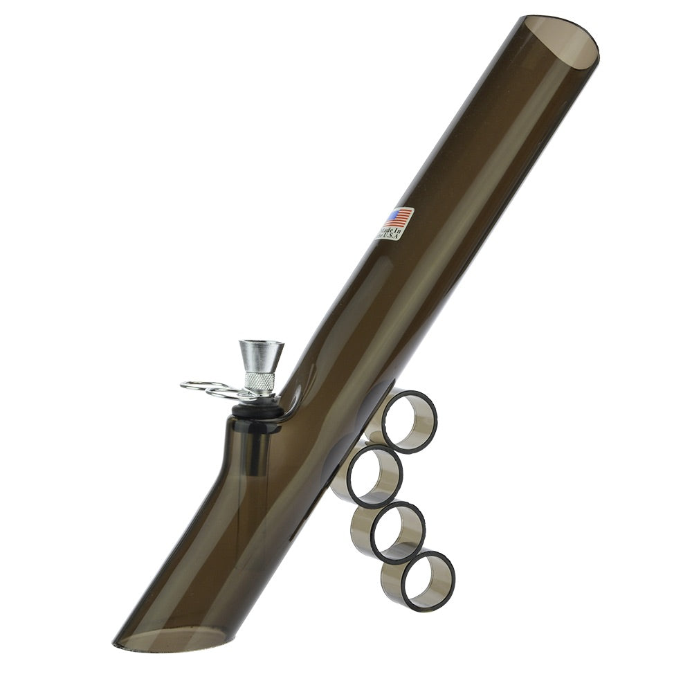 Acrylic Mini Grip Bong with Flat Base and Finger Grips | Black