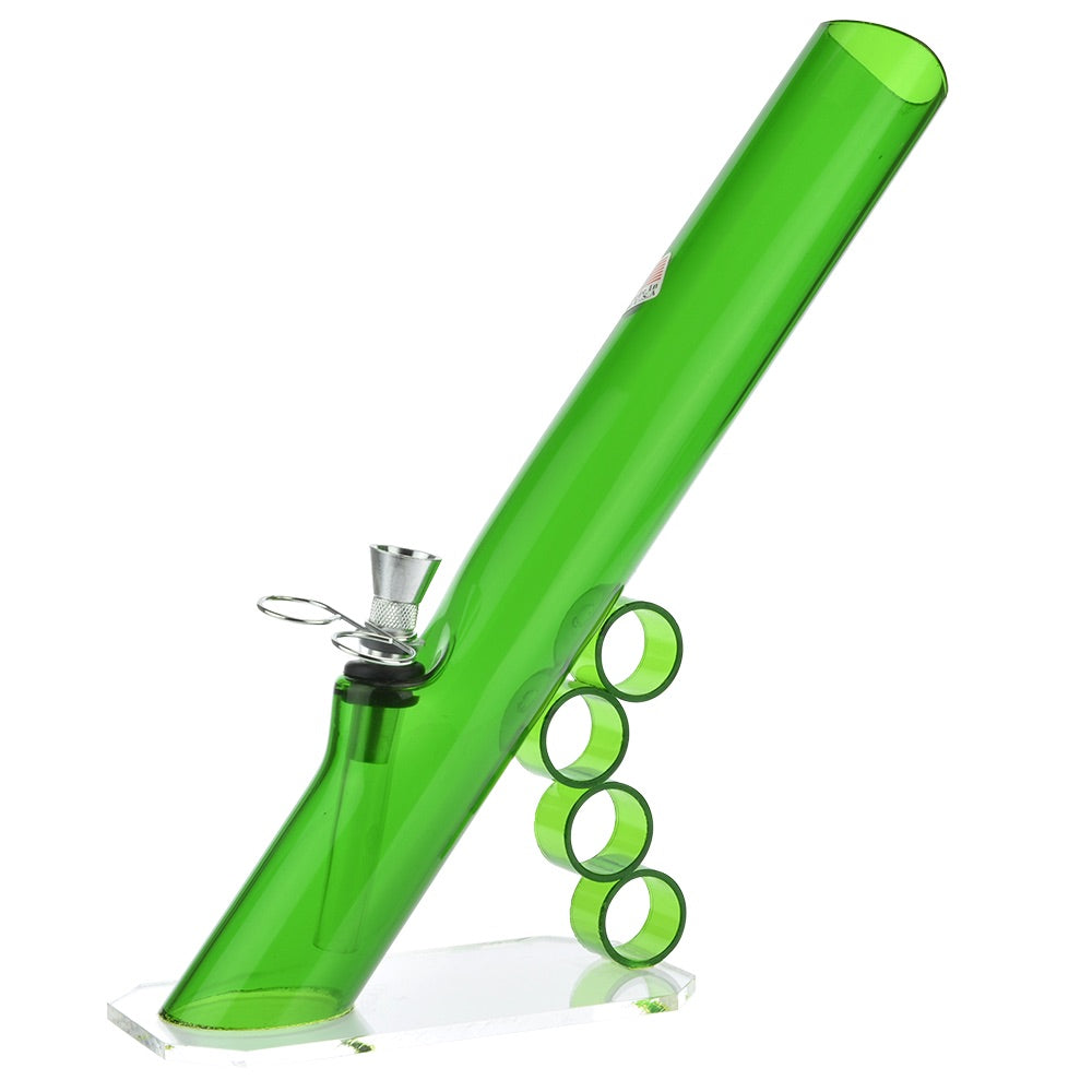 Acrylic Mini Grip Bong with Flat Base and Finger Grips | Green