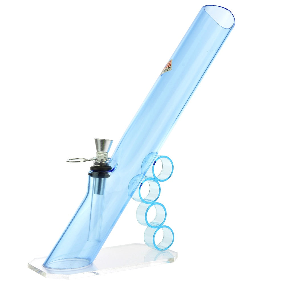 Acrylic Mini Grip Bong with Flat Base and Finger Grips | Light Blue